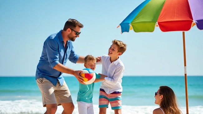 Ilustrasi Liburan Keluarga. [Meta Ai]